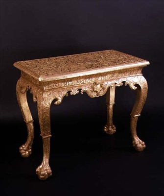 Carved side table by English School